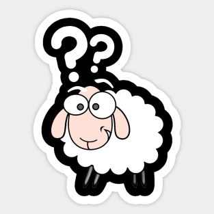 White sheep question mark Sticker